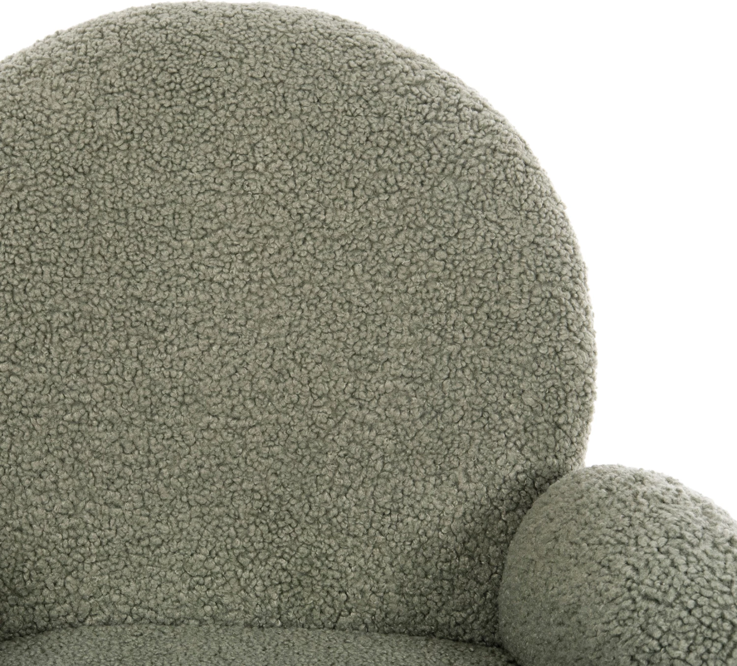 Vrtljiv naslanjač WINON FH9778.08 v olivno zeleni barvi iz boucle tkanine - črna kovinska osnova 65x67x92H cm