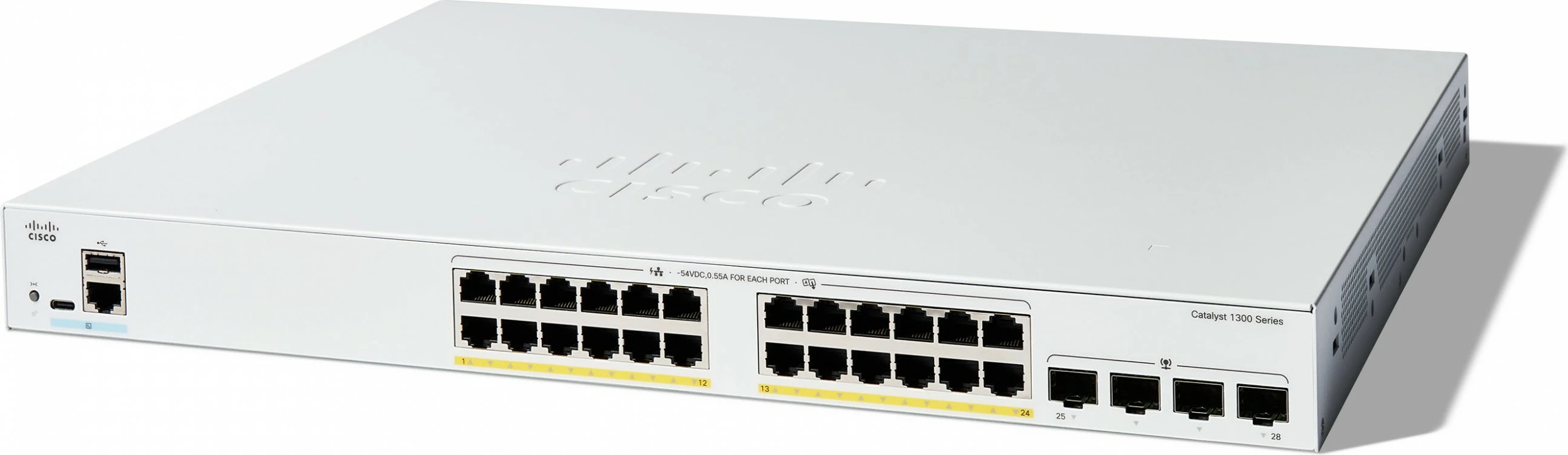 Strežniški preklopnik Cisco Catalyst 1300-24FP-4G, 24x GE, PoE, 4x1GE SFP, upravljan