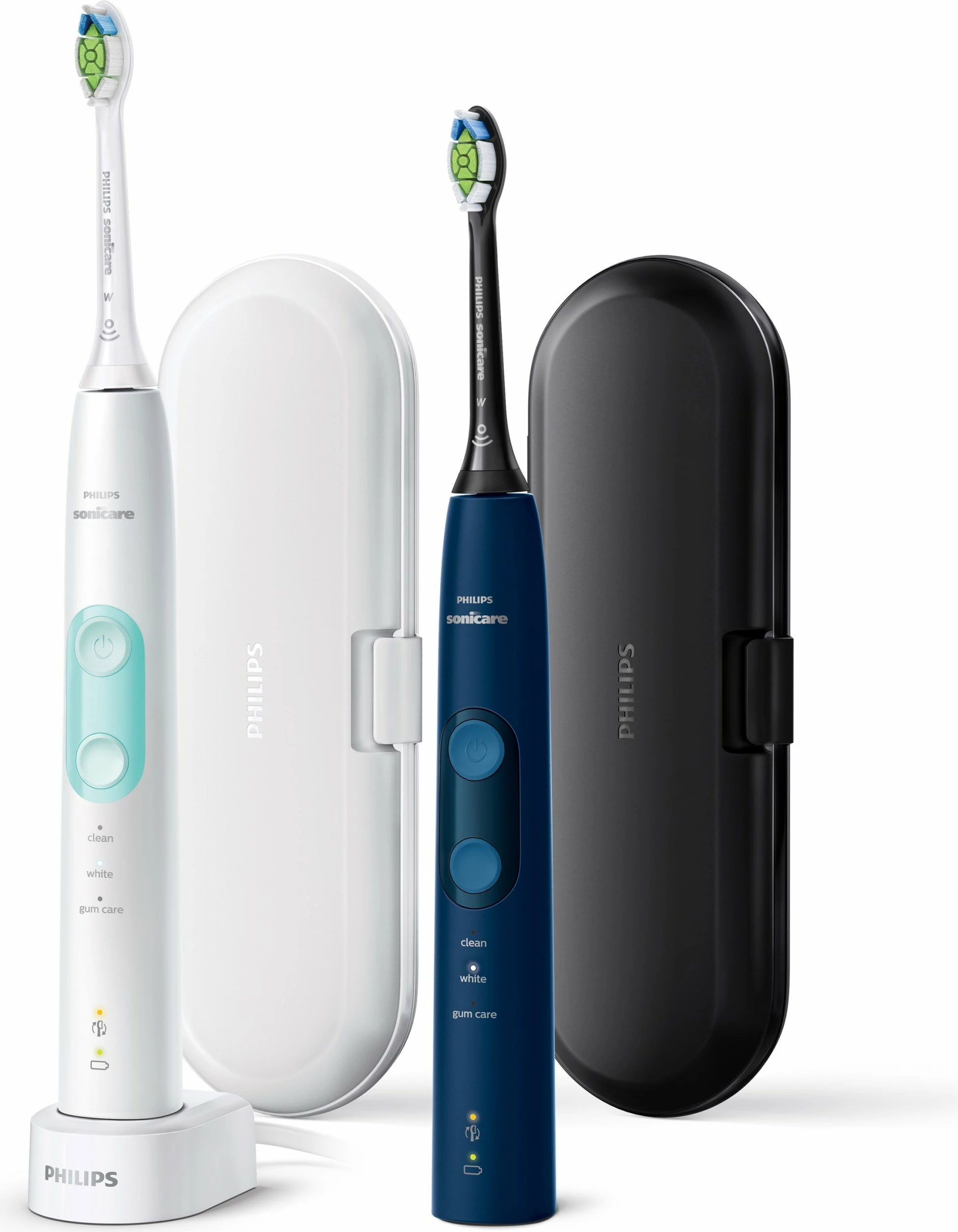 Električna zobna ščetka Philips Sonicare ProtectiveClean 5100 HX6851/34, 2 kosa, 62.000 gibov/min, siva/bela