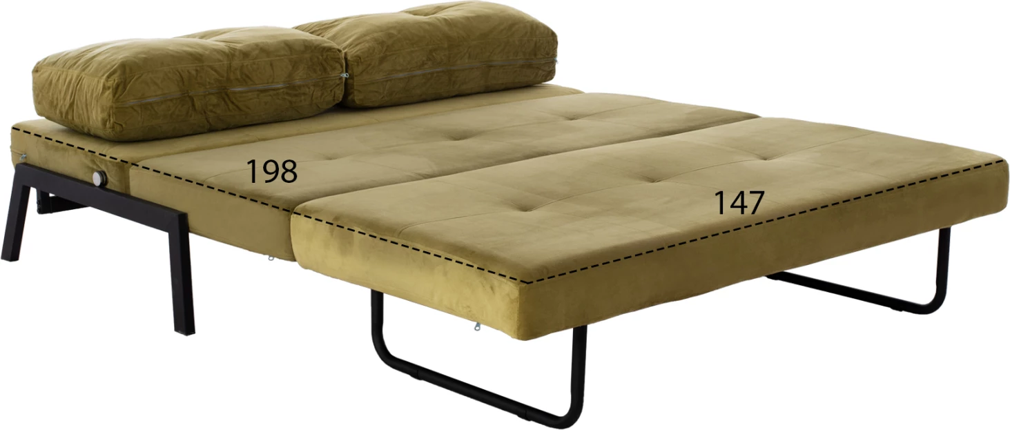 Sedežna garnitura postelja Constance FH3079.13 žamet olivno zelena 150x87x79 cm