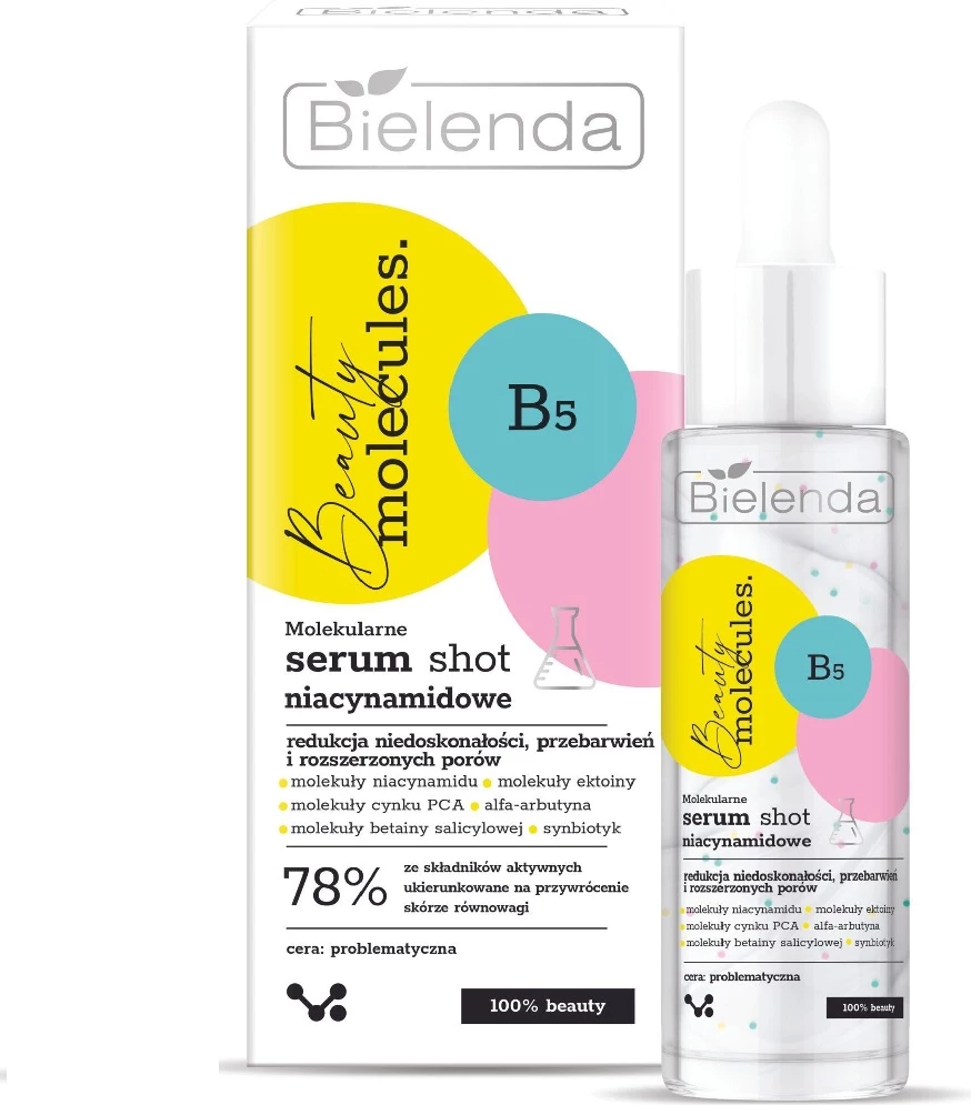 Serum za obraz Bielenda Beauty Molecules Molecular Niacinamide Serum Shot 30 g