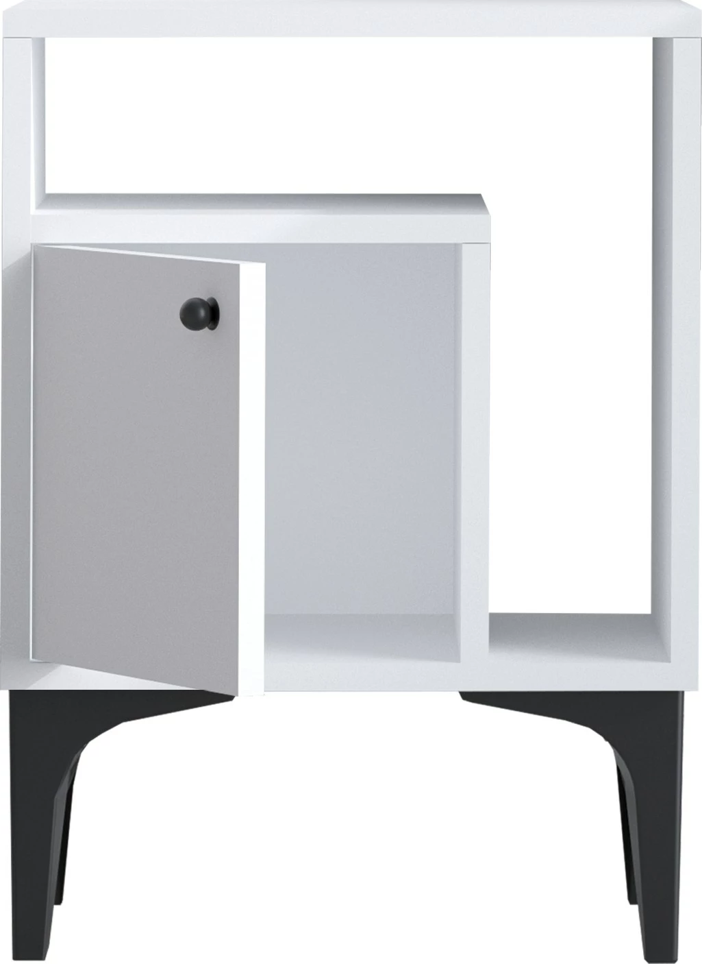 Nočna omarica Emma, Skye Decor, bela in črna