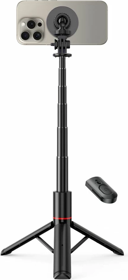 Selfie palica s trinožcem Tech-Protect L06S, Bluetooth, MagSafe, 82 cm, črna