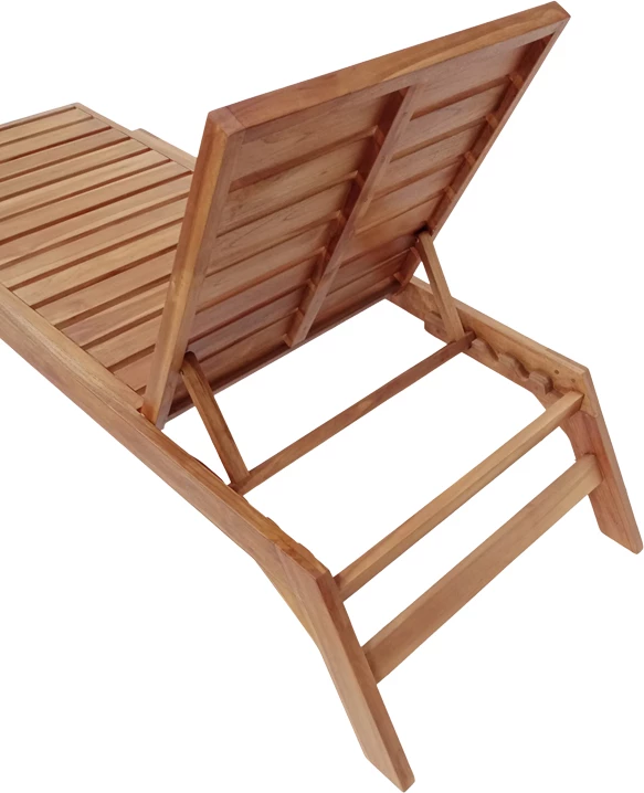 Ležalnik iz tikovega lesa Melop, naravna barva, 200x70x35 cm