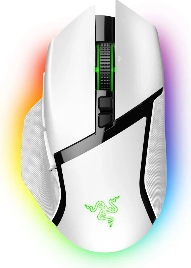 Ergonomski igralni miš Razer Basilisk V3 Pro, RGB, brezžična, bela