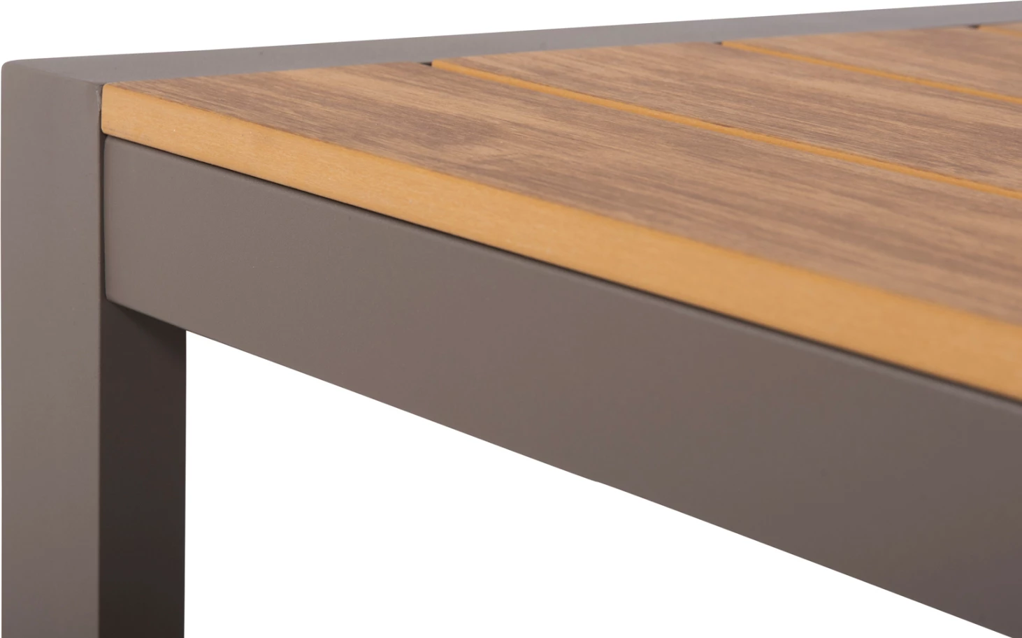 Zunanji jedilni miza GOYA FH6059.04 aluminij v barvi šampanjca in polilesena miza 160x80x75H cm