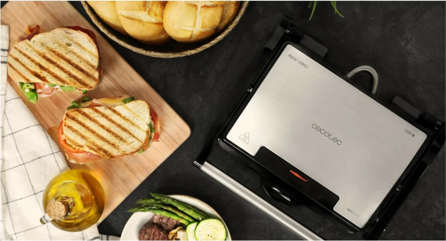 Električni žar Rock'nGrill 1500 Rapid, Cecotec, 1500 W, srebrn
