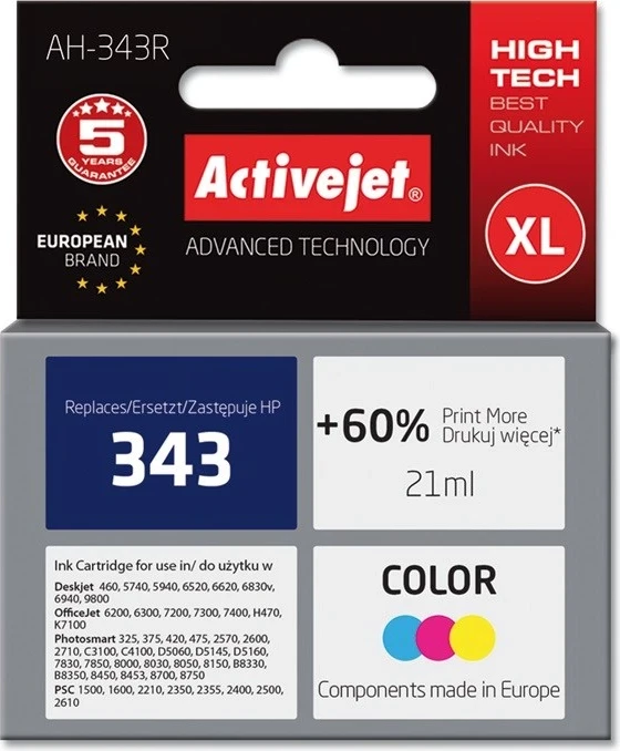 Zamenjalna črnila Activejet AH-343R za tiskalnik HP, 35 ml