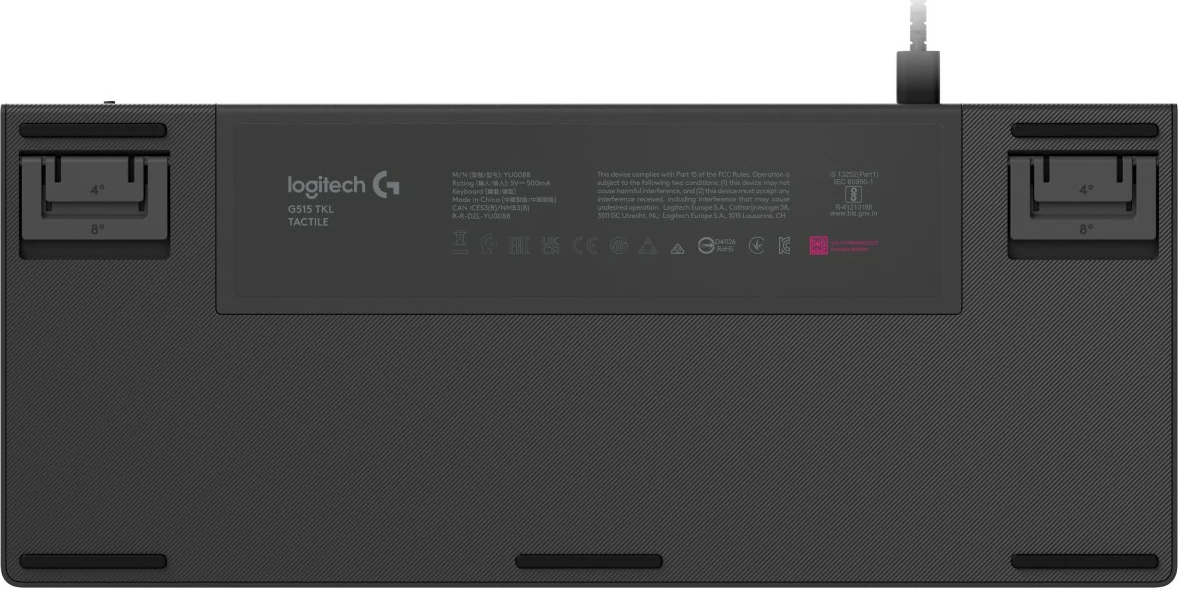 Gaming tipkovnica TKL Logitech G515, žična, RGB, črna