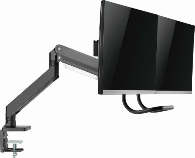 Nosilec za mizo za 2 monitorja do 32" in prenosnik do 17,3", črn Gembird MA-DA2-04