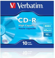 CD-R, 800 MB, 40x, 10 kosov, v Jewel Case Verbatim 43428