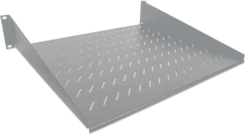 Perforirana polica za 19" rack, 2U, 400 mm, z dvema točkami pritrditve, Intellinet 712224, siva