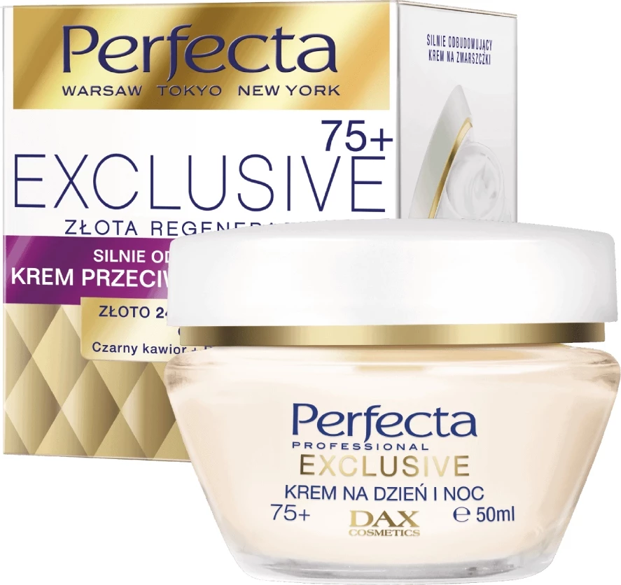 Dnevna in nočna krema za obraz za ženske, Perfecta Exclusive 75+, 50 ml