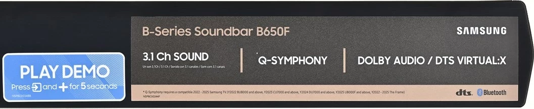 3.1-kanalni soundbar z zunanjim subwooferjem, črn — Samsung B650F B-Series