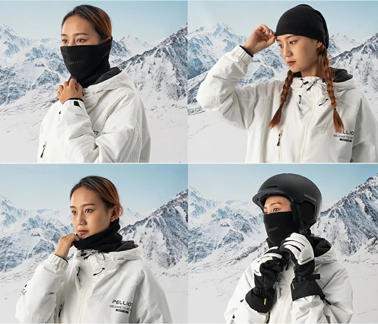 Topel grelni šal za vrat Qunature Oli, L, črn