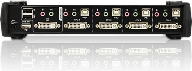 KVM stikalo 4-vratno USB DVI z zvokom in USB 2.0 hub ATEN