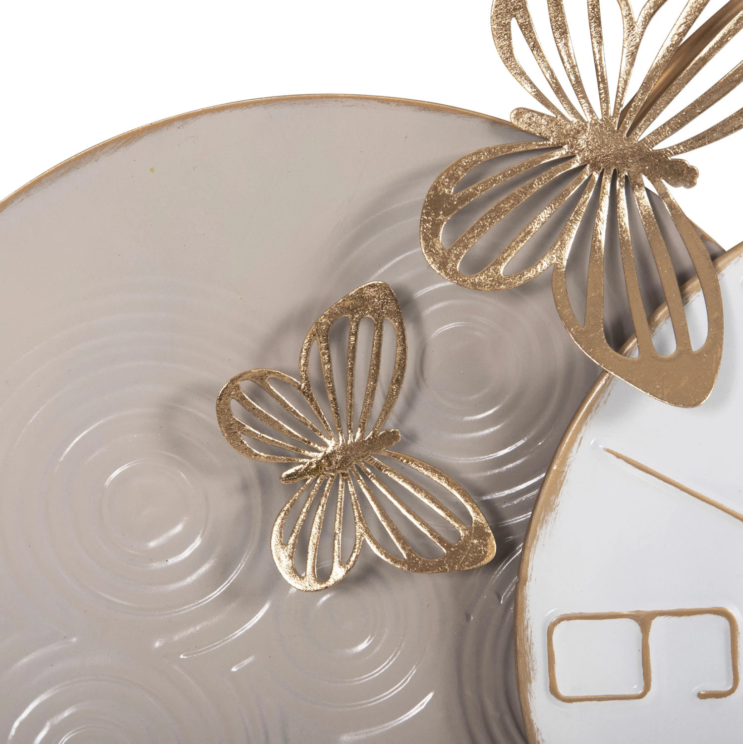 Stenska ura FH4212 kovinska v beli barvi s črnimi kazalci 116x7x50,5Hcm