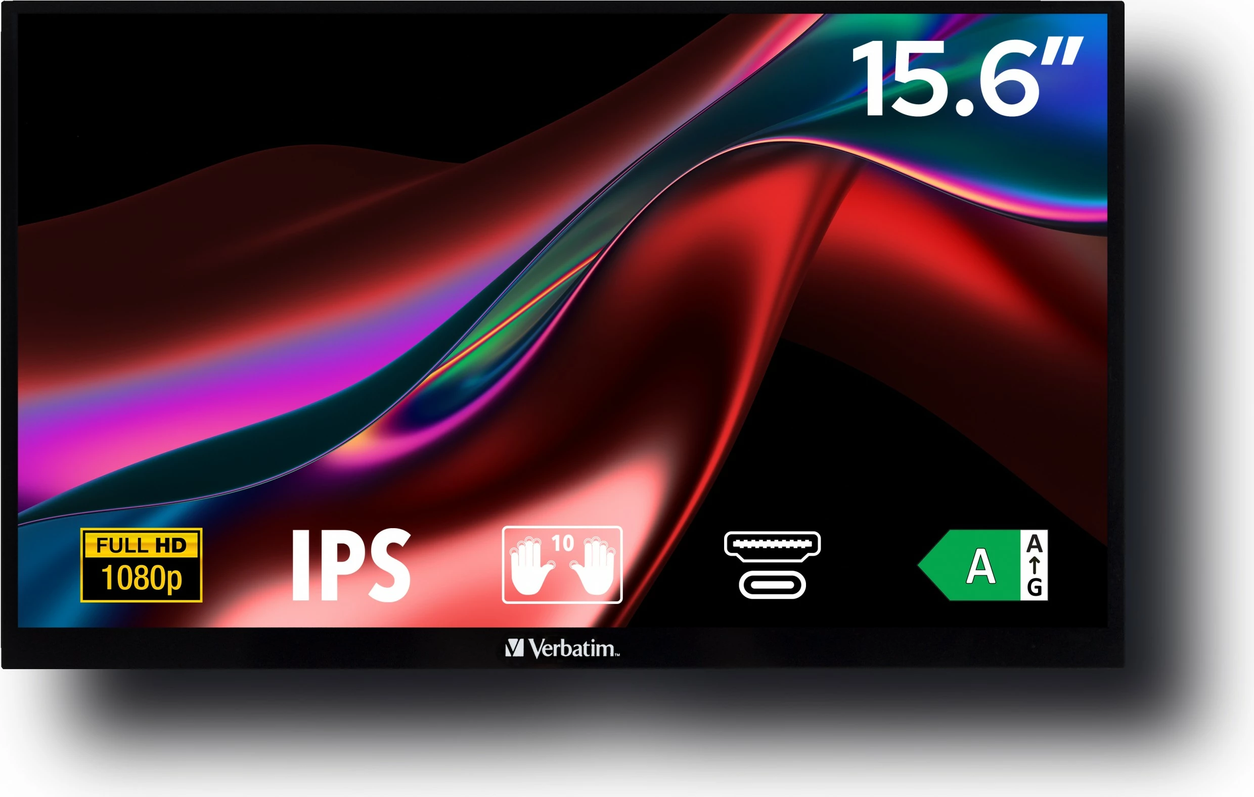 Prenosni zaslon 15,6" Full HD na dotik, Verbatim 49592, črn