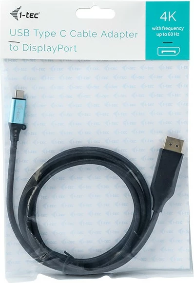 Kabel adapter USB-C na DisplayPort 1,5 m, 4K, črn - I-Tec