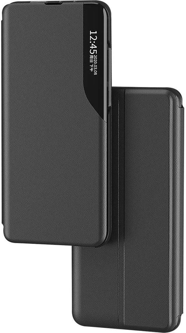 Etui za Samsung Galaxy A73 Hurtel Eco Leather View, pokrov in stojalo, rdeč