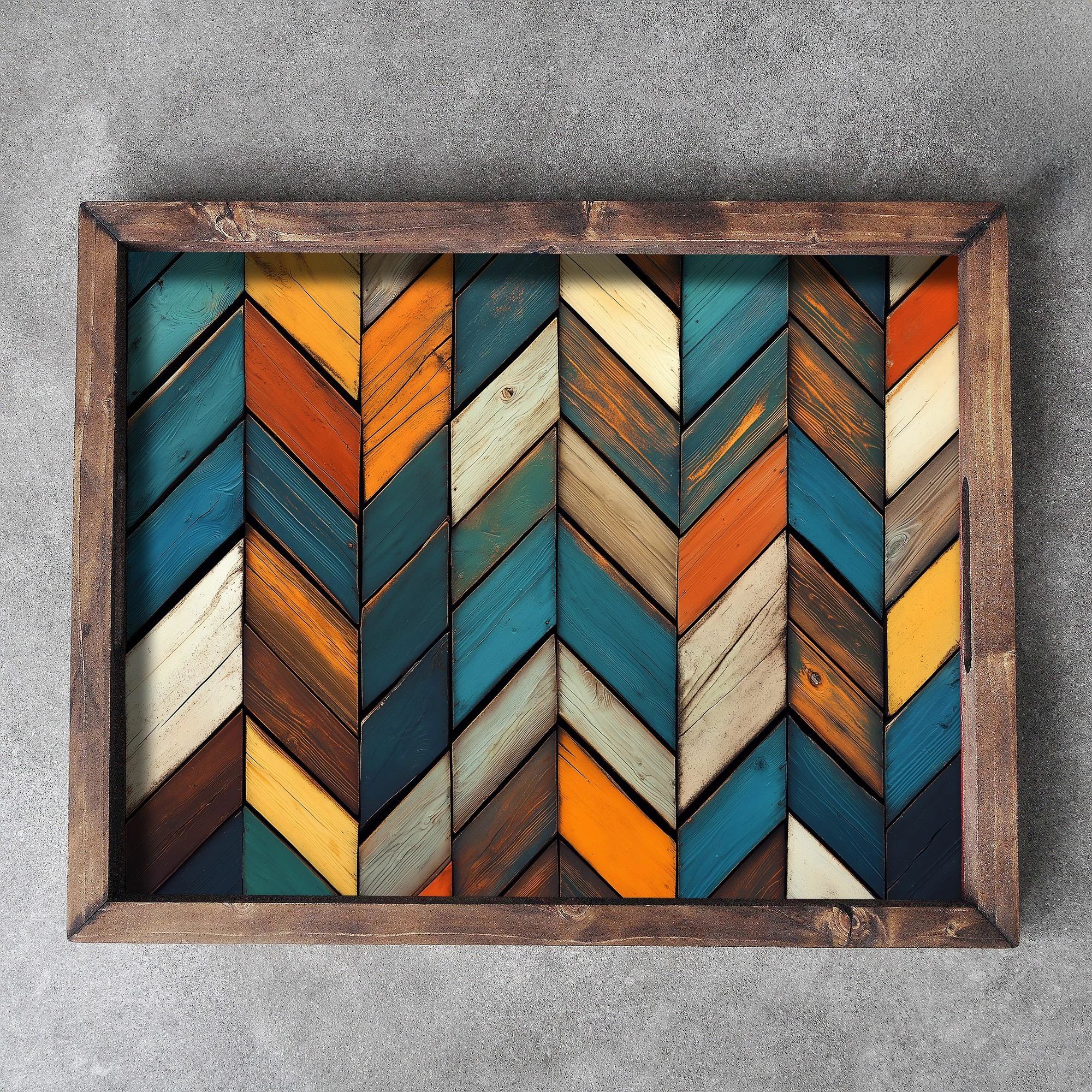 Leseni pladenj, večbarven, Evila Originals, REF027