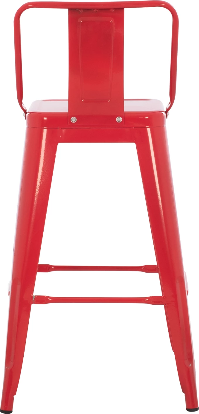 Barski stol srednje višine MELITA-PRO FH8574.44 kovinski v rdeči barvi 43x43x88H cm