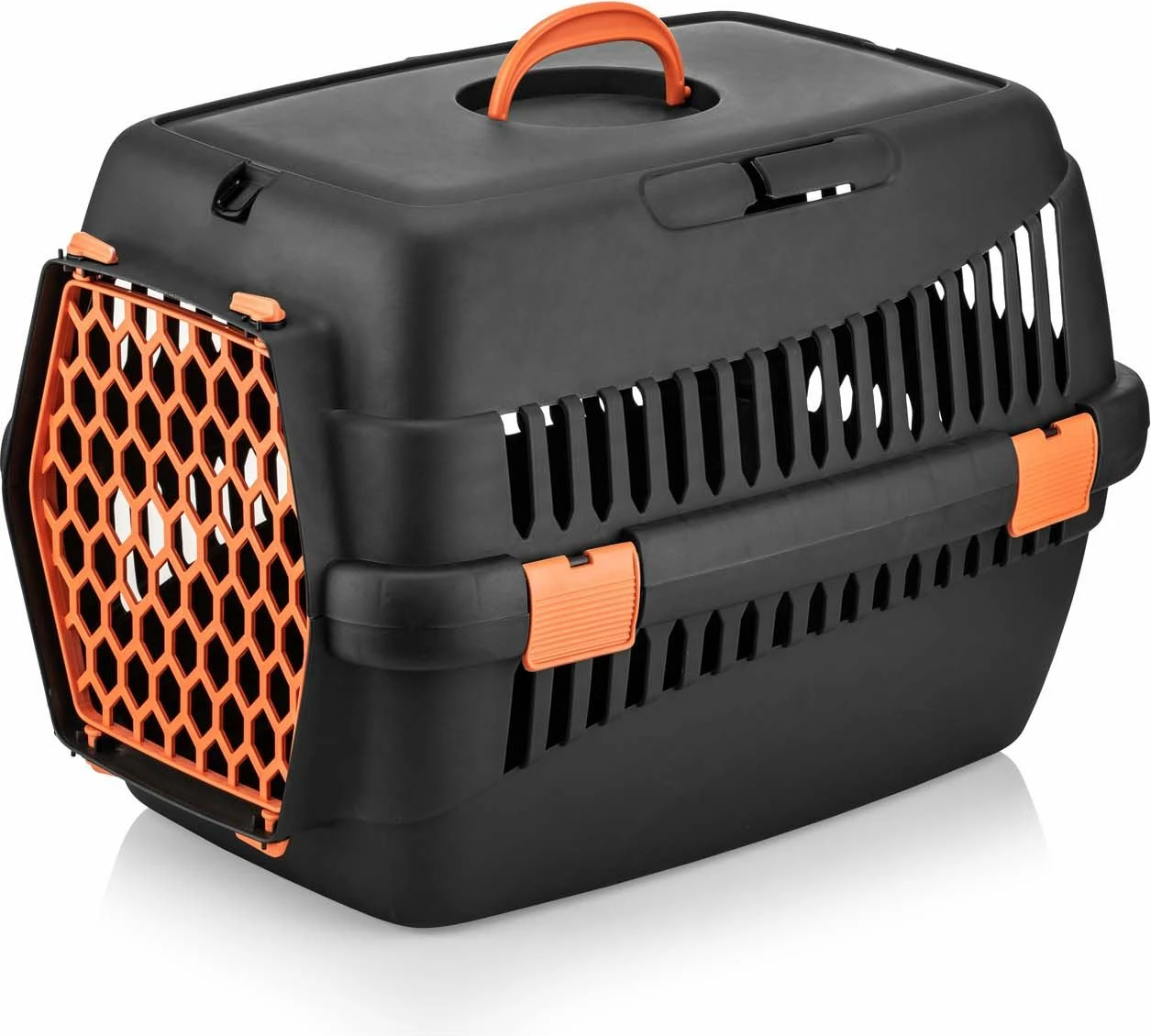 Transportna škatla za hišne ljubljenčke, črno-oranžna, Paws & Whiskers 5096-S-5, 39x55x36,5 cm