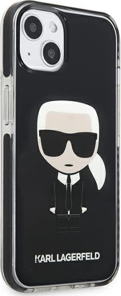 Trd ovitek za telefon za iPhone 13 mini 5,4", Karl Lagerfeld KLHCP13STPEIKK, črn, Iconik Karl