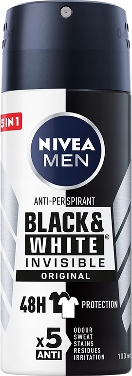 Dezodorant v spreju, Black&White Invisible Original Nivea Men 100 ml