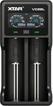 Polnilec baterij XTAR VC2SL, LCD, 2 kanala, USB, črn