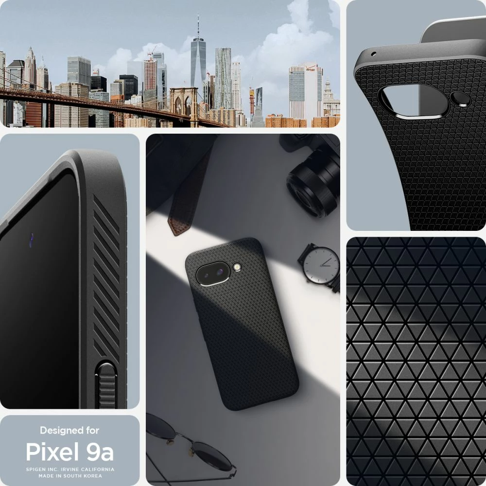 Ovitek za telefon Liquid Air Spigen za Google Pixel 9A, mat črn