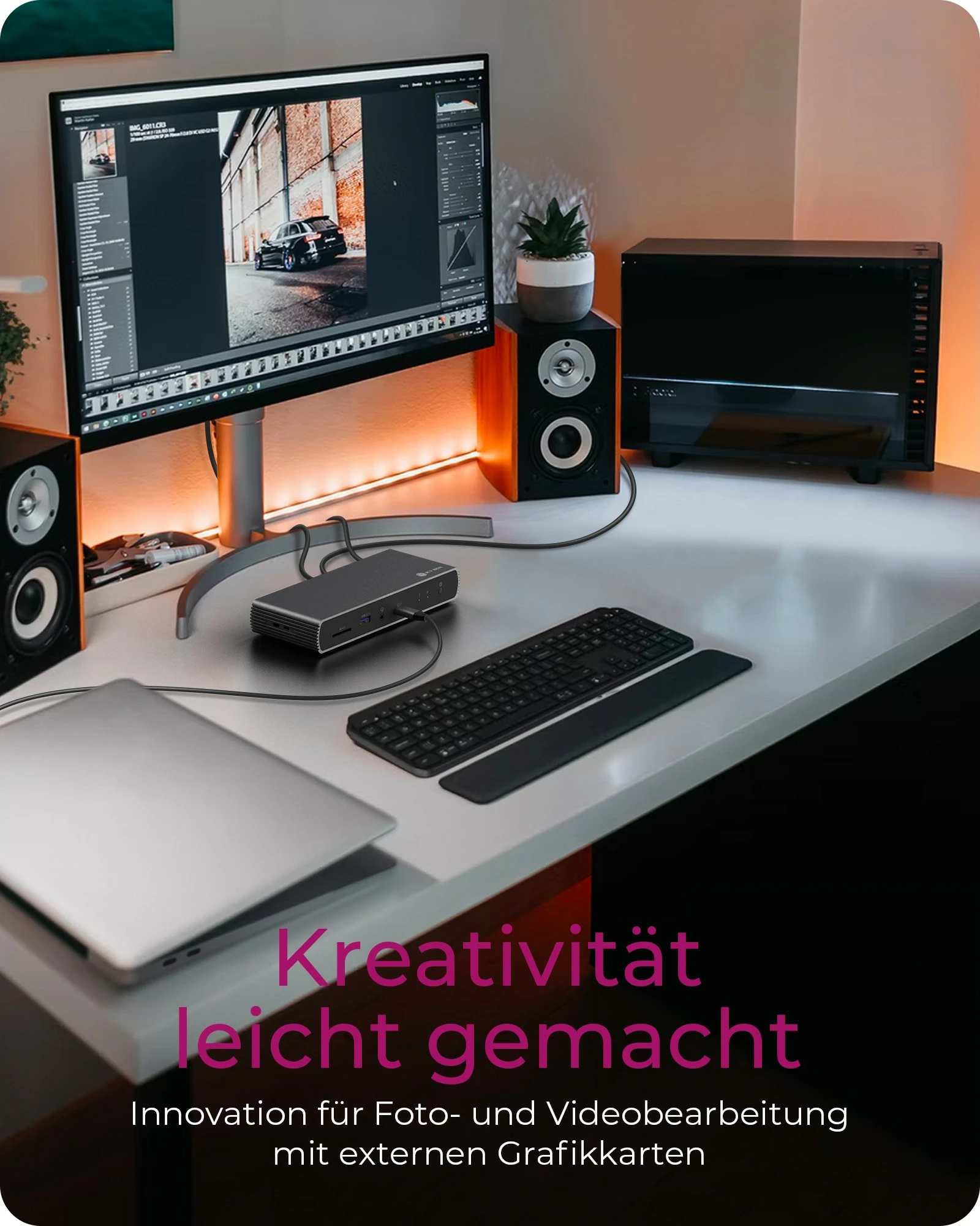 Dokirna postaja Thunderbolt 4, 96W, 2x zaslon, SD, Ethernet, ICY BOX IB-DK8801-TB4, antracitno črna