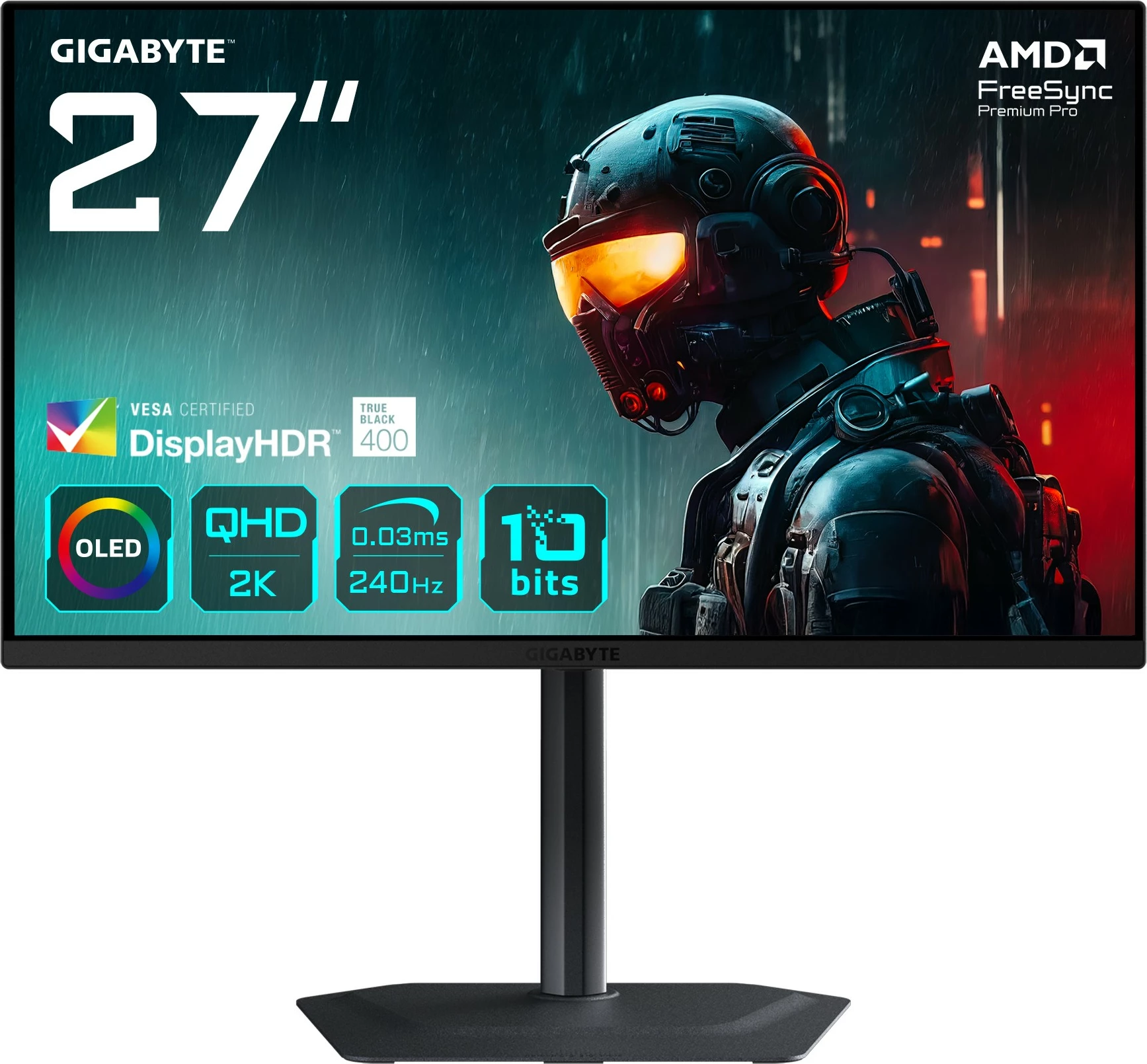 Gaming monitor Gigabyte MO27Q2, 27-palčni, OLED, QHD, 240 Hz