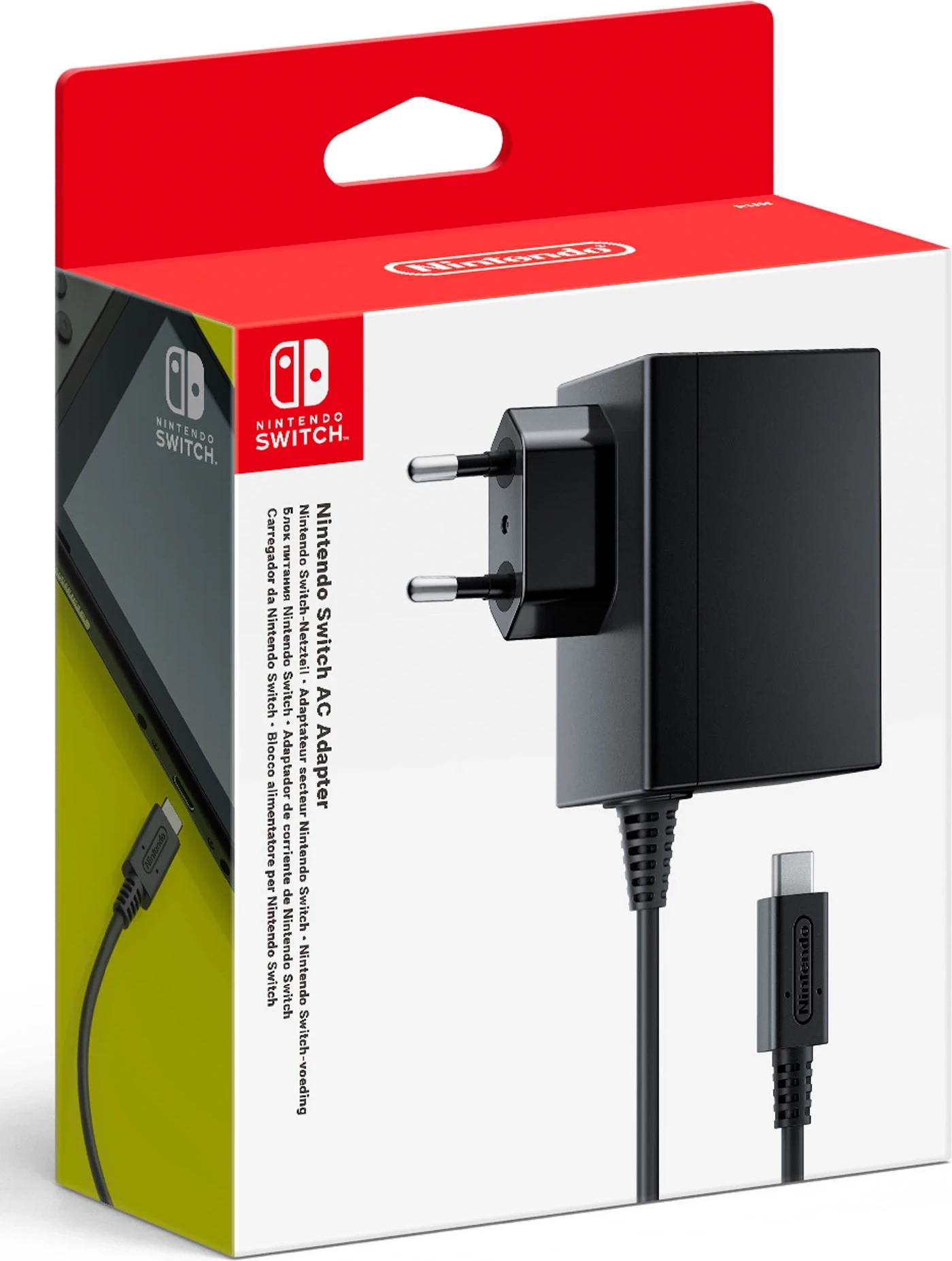 AC adapter za Nintendo Switch, črn
