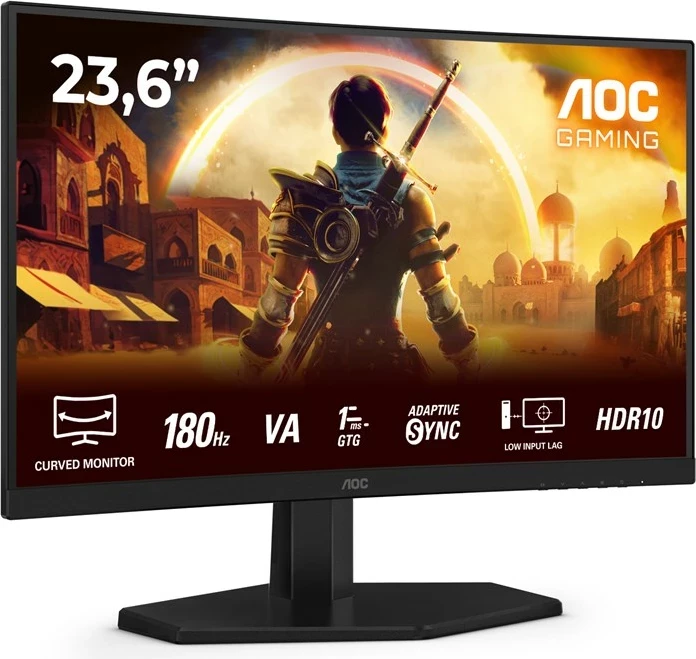 Gaming monitor AOC G4 C24G42E, 23,6", Full HD, 180 Hz, črn