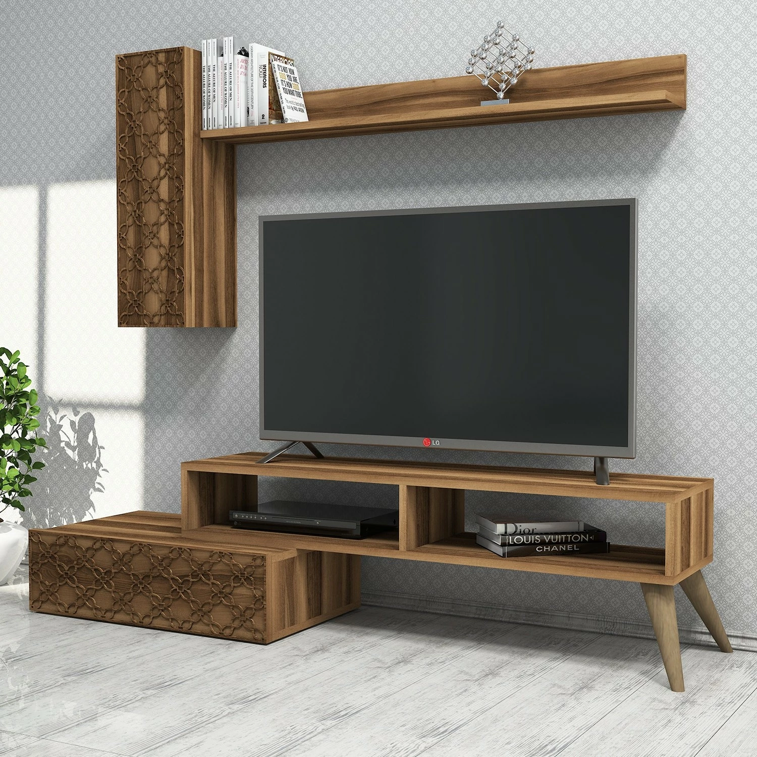 Set komode za TV Planet, Hanah Home, barva oreh