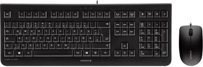 Tastatura in miška Cherry DC 2000, USB, membranska, QWERTZ, črna