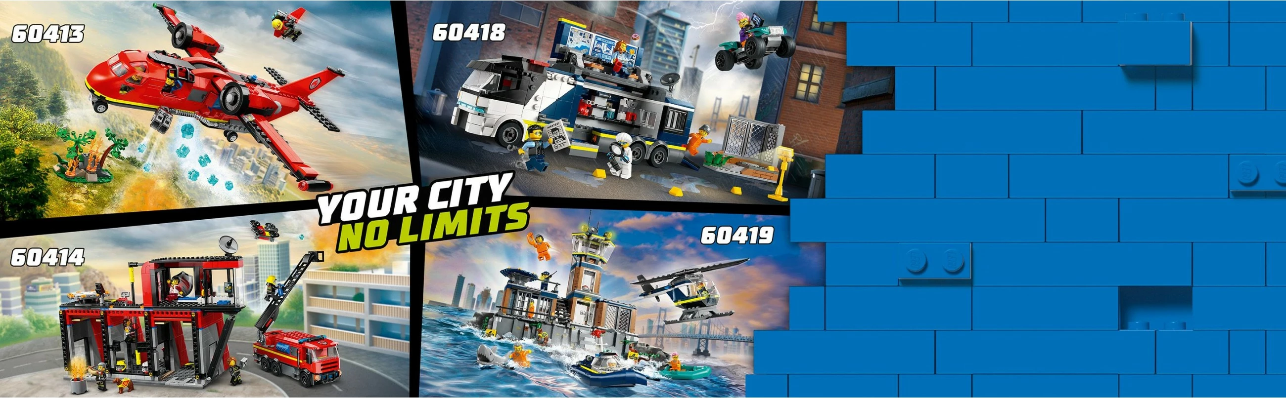 Set za gradnjo gasilske postaje z gasilskim tovornjakom LEGO City 60414, 843 kosov, večbarven