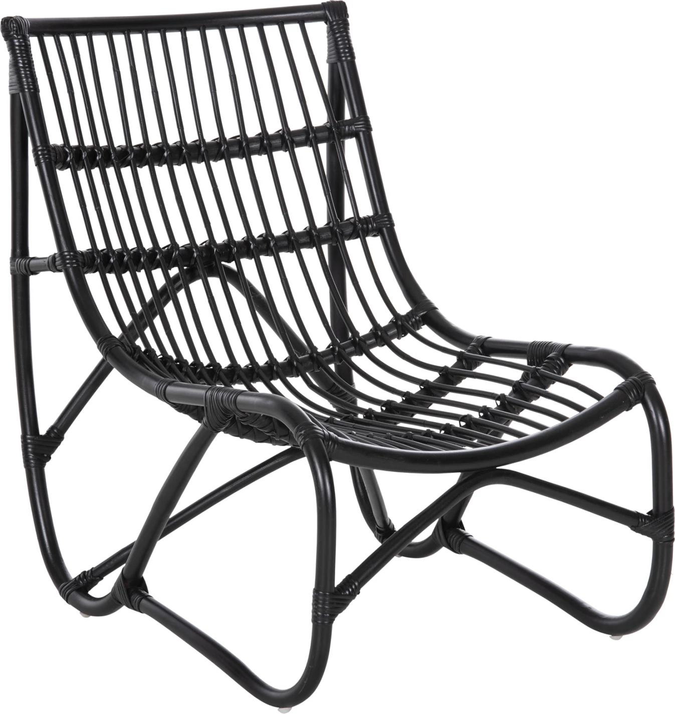 Stol GRINN FH9815.02 iz ratan palic v črni barvi 56.5x73.5x79.5H cm