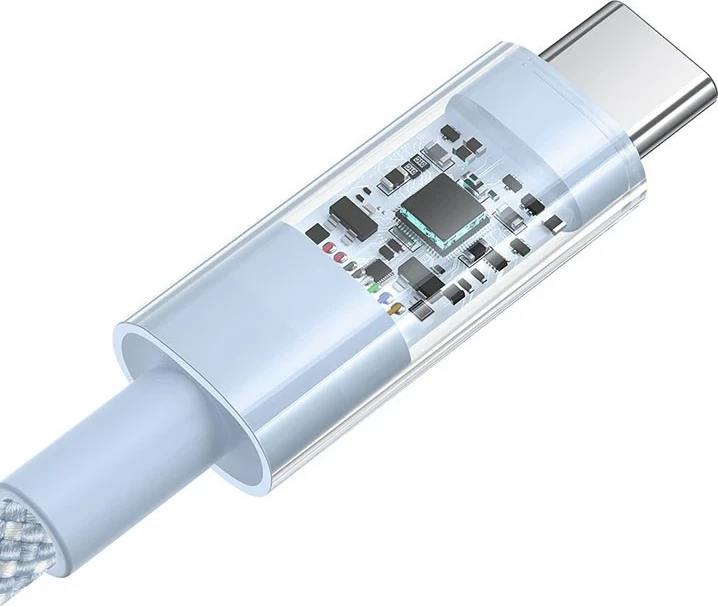 Kabel za hitro polnjenje in prenos podatkov Baseus Gem USB A na USB C, 2 m, 100 W, moder