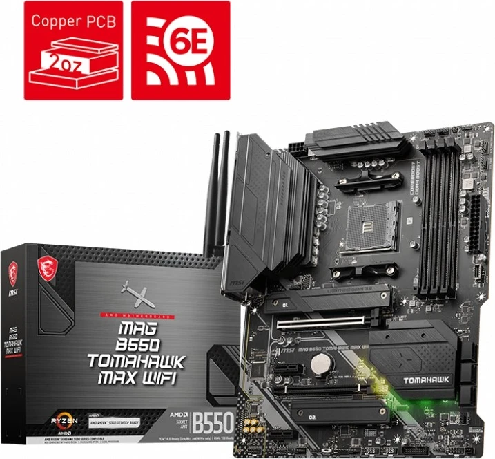 Plošča am MSI MAG B550 TOMAHAWK MAX WIFI, Socket AM4, ATX