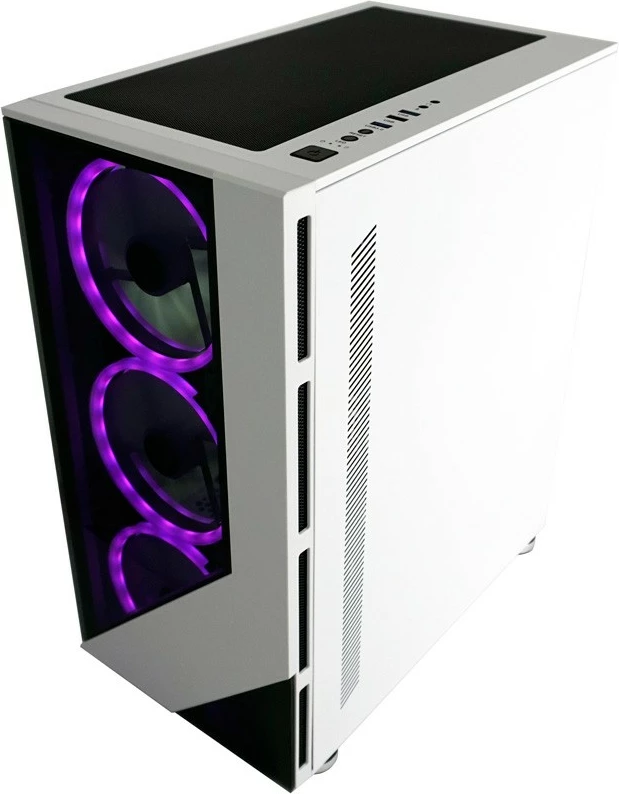 Gaming ohišje LC-Power 803W RGB, Midi Tower, kaljeno steklo, črno/belo