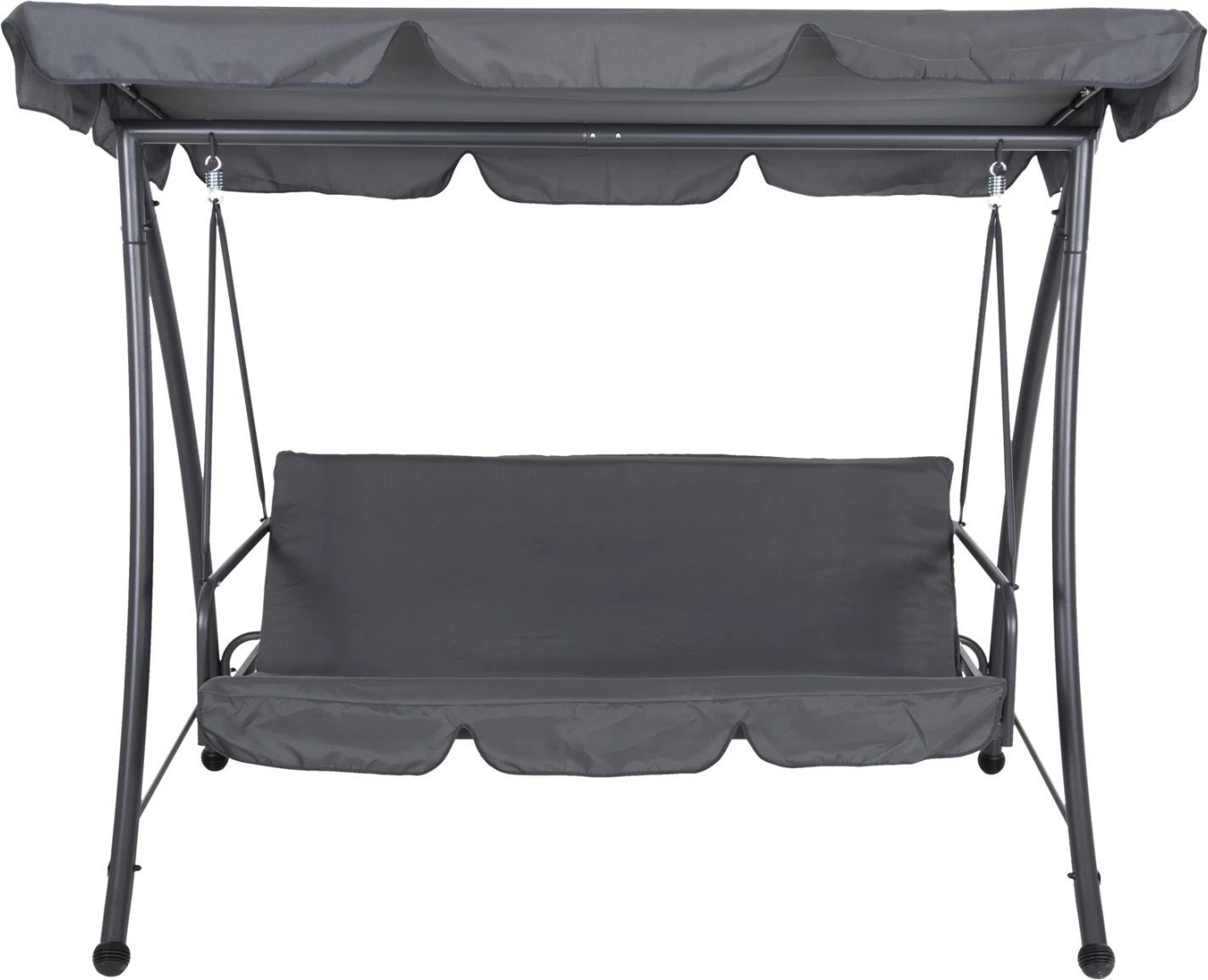 Gugalnica-postelja za verando s senčnikom, 3-sedežna LIKID FH5980.01 kovinski okvir in tkanina v sivi barvi 200x120x164H cm