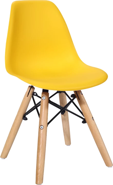 Otroški stol Julita, PP rumen, naravni jesen, 35x31x57,5 cm, komplet 4 kosov