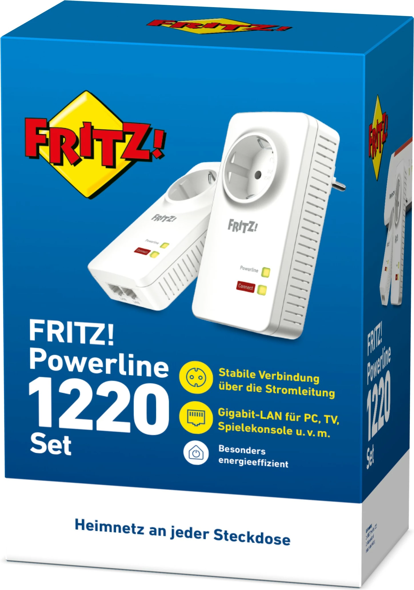 Powerline komplet AVM FRITZ!Powerline 1220, 1200 Mbit/s, Tip F, Gigabit Ethernet, bel