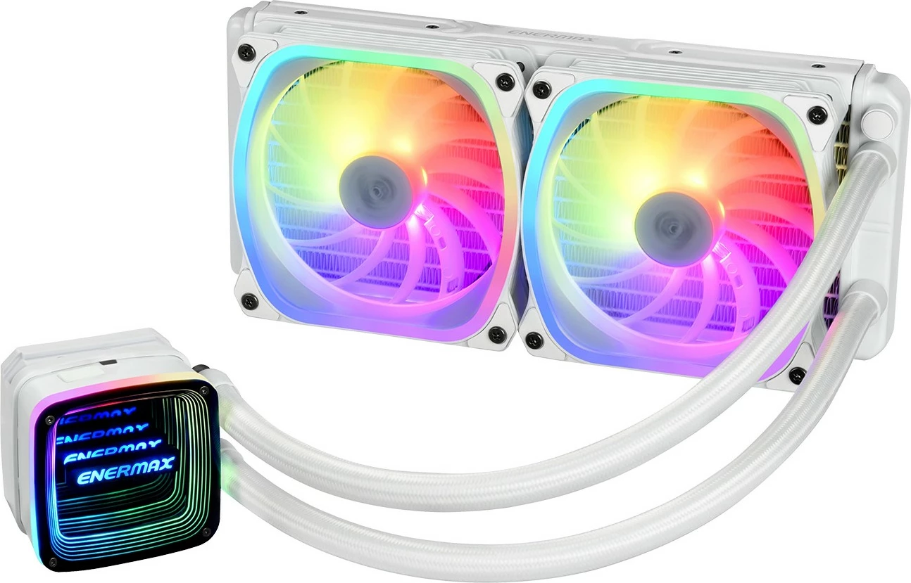 Vodeno hlajenje 240 mm, RGB, belo Enermax Aquafusion ADV ELC-AQFA240-SQA-W