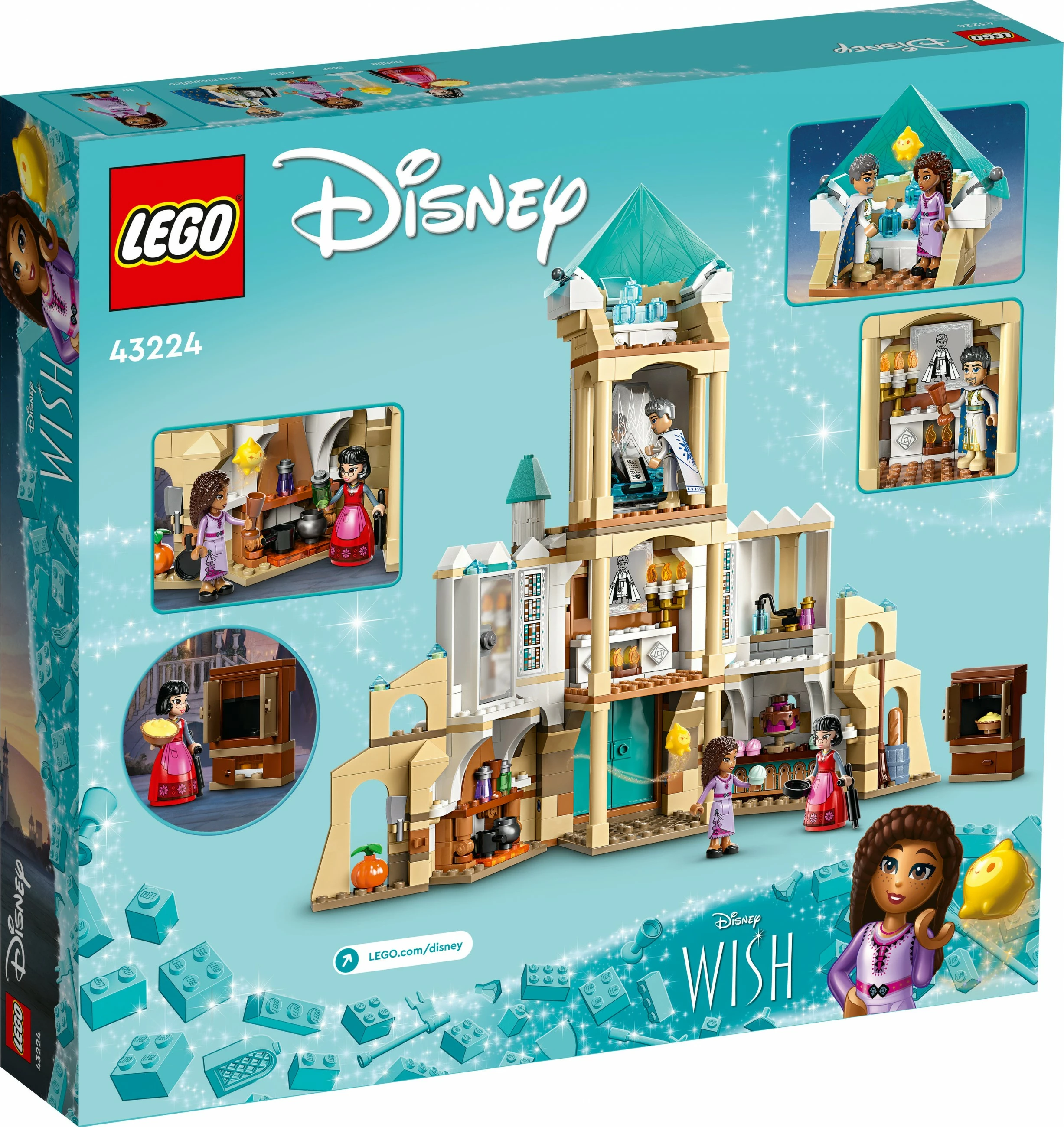 Komplet gradnje LEGO Disney Grad kralja Magnifica 43224, 613 kosov, večbarven