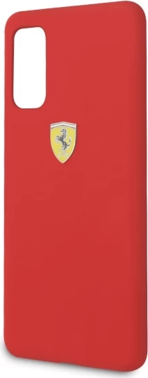 Silikonska zaščitna prevleka Ferrari za Samsung Galaxy S20, rdeča