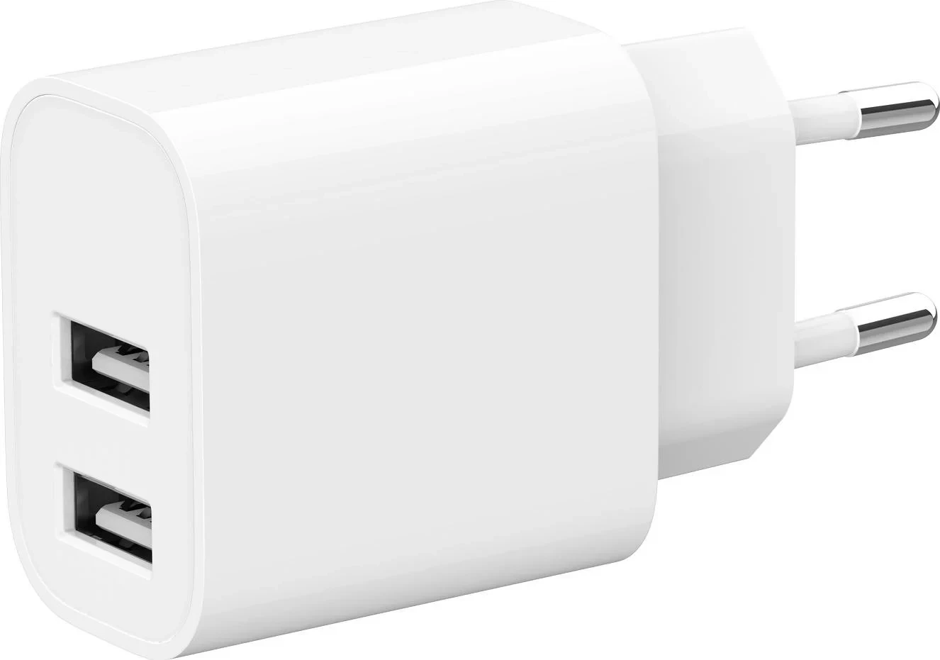 Dvojni USB-A polnilec Gembird, 5V 2.4 A, bel