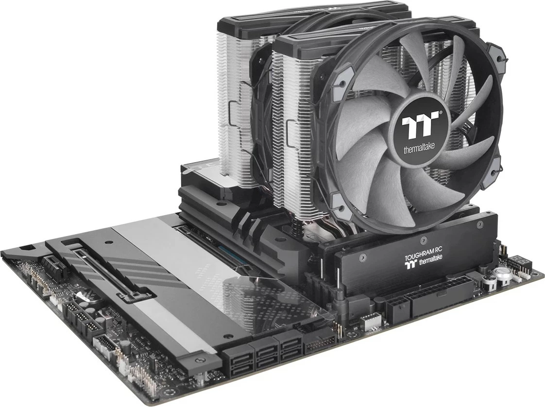 Zračno hlajenje Thermaltake TT TOUGHAIR 710, dual tower, 2 ventilatorja 14 cm, sivo